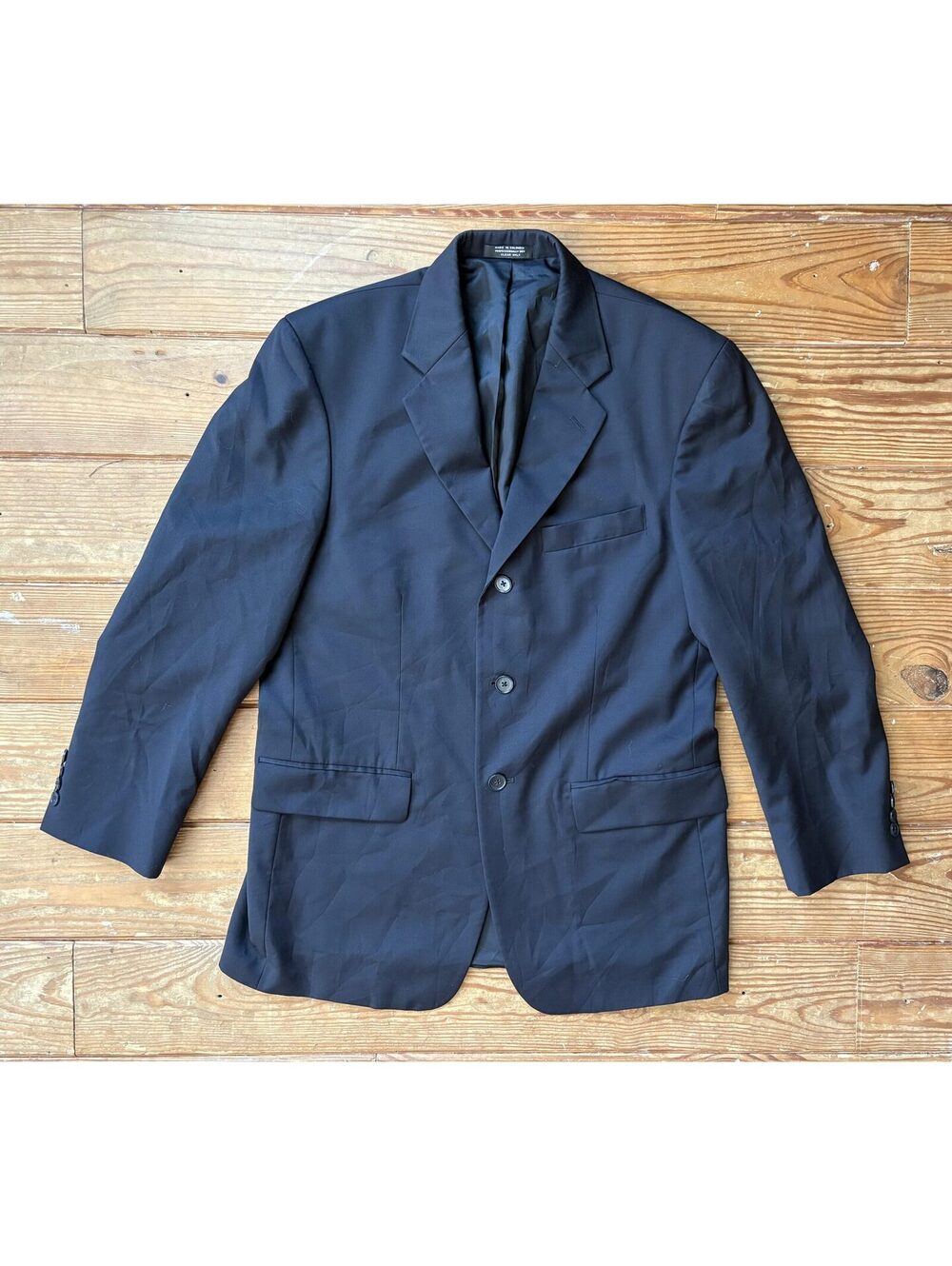 Alfani Men’s 38S Black 100% Wool Blazer Sport Coat 3 Button Macy’s